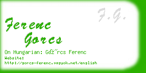 ferenc gorcs business card
