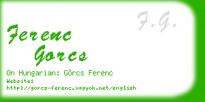 ferenc gorcs business card